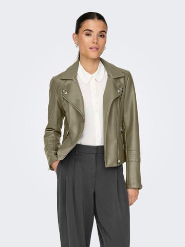 ONLY Kunstlederjacke in Khaki