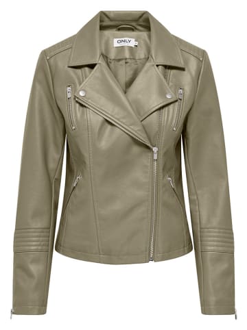 ONLY Kunstlederjacke in Khaki