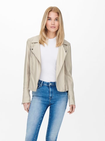 ONLY Kunstlederjacke in Beige