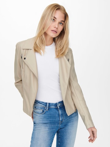 ONLY Kunstlederjacke in Beige