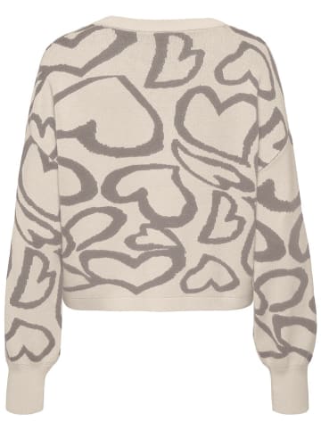 ONLY Pullover in Beige/ Grau