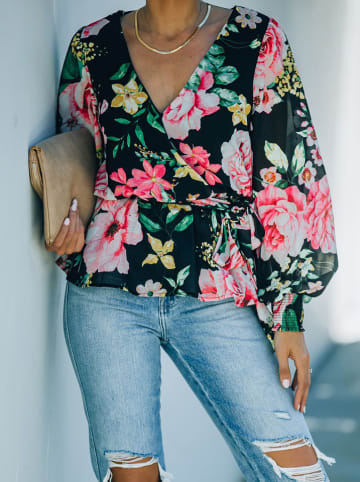 Milan Kiss Bluse in Schwarz/ Pink