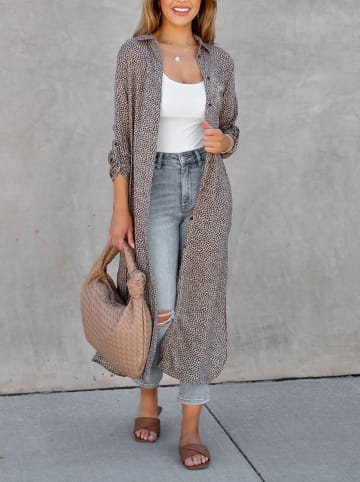 Milan Kiss Kimono in Grau/ Braun