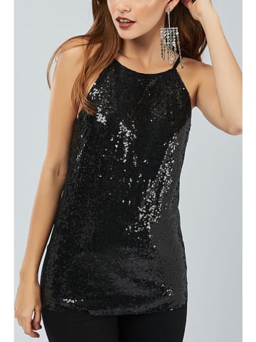 Milan Kiss Paillettentop zwart