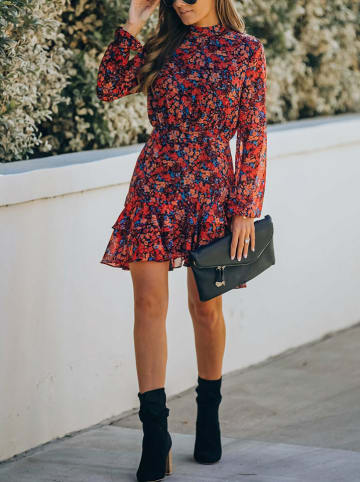 Milan Kiss Kleid in Rot/ Blau