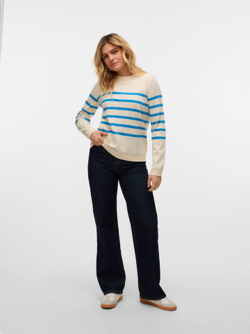 Vero Moda Pullover in Creme/ Hellblau