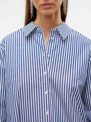 Vero Moda Hemd in Blau/ Weiß