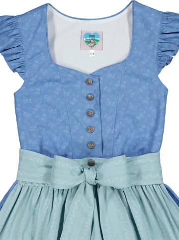 Turi Landhaus Dirndl in Blau/ Mint