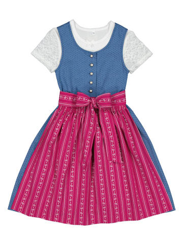 Turi Landhaus Dirndl in Blau/ Pink