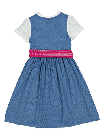 Turi Landhaus Dirndl in Blau/ Pink