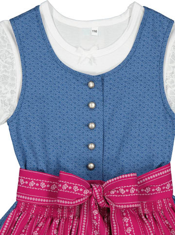 Turi Landhaus Dirndl in Blau/ Pink