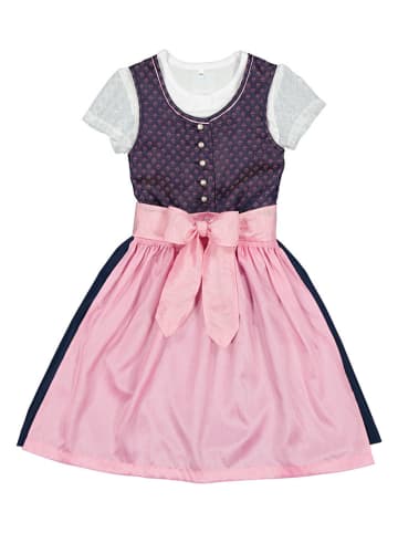 Turi Landhaus Dirndl in Dunkelblau/ Rosa