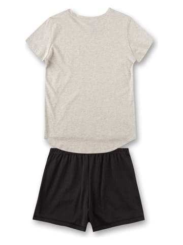 Sanetta Pyjama in Grau/ Schwarz