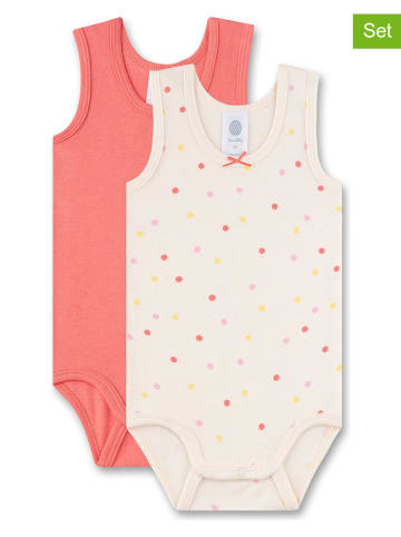 Sanetta 2-delige set: rompers roze/wit