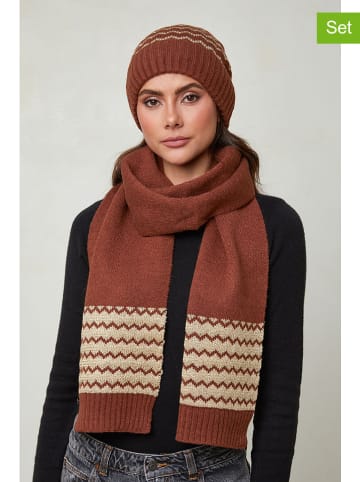 UNANYME Georges Rech 2tlg. Winteraccessoire-Set in Braun