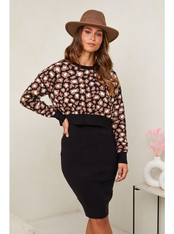UNANYME Georges Rech 2-delige outfit zwart/camel