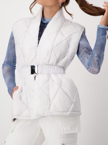 monari Doorgestikte bodywarmer wit