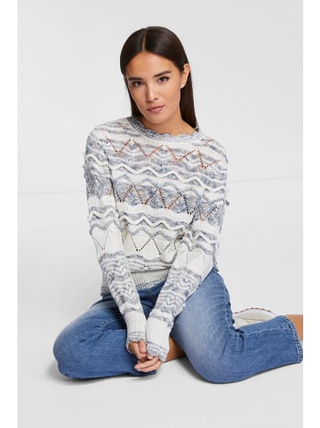 Rich & Royal Pullover in Weiß/ Blau
