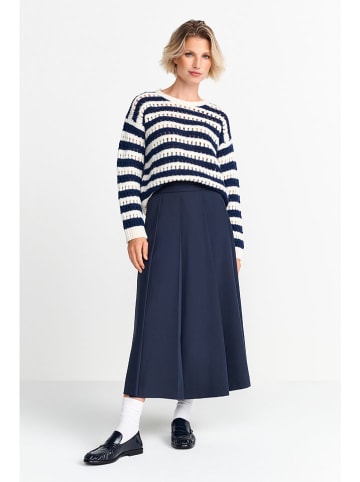 Rich & Royal Wollen trui crème/donkerblauw