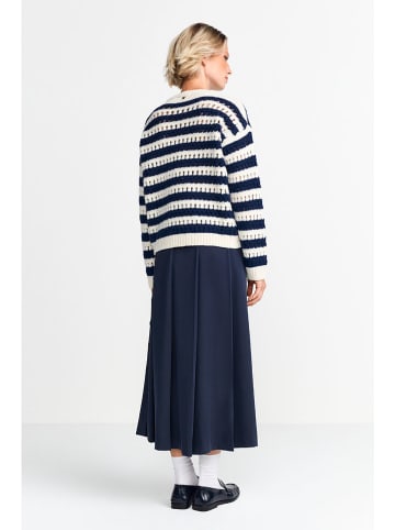 Rich&Royal Wollpullover in Creme/ Dunkelblau