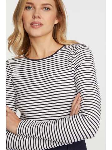 Rich & Royal Longsleeve in Dunkelblau/ Weiß
