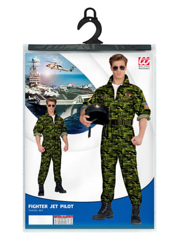Carnival Party 2-częściowy kostium "Jet fighter pilot" w kolorze khaki