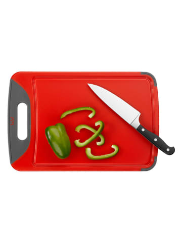 Silit Schneidebrett in Rot/ Grau - (L)38 x (B)25 cm