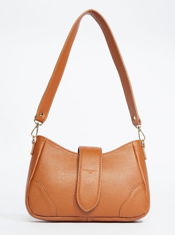 Christian Laurier Leren schoudertas "Jenna" camel - (B)27 x (H)19 x (D)8 cm