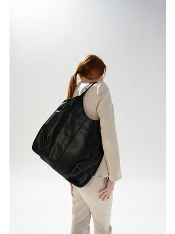 Christian Laurier Leder-Henkeltasche "Bagi" in Schwarz - (L)38 x (B)37 cm