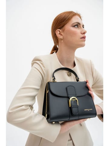 Christian Laurier Leder-Henkeltasche "Allana" in Schwarz - (B)20 x (H)15 x (T)6 cm
