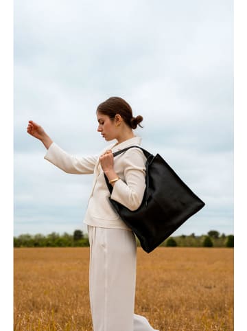 Christian Laurier Leder-Henkeltasche "Agathe" in Schwarz - (B)32,5 x (H)32 x (T)10 cm
