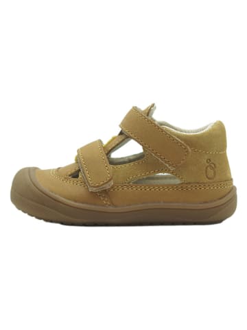 lamino Leren enkelsandalen lichtbruin
