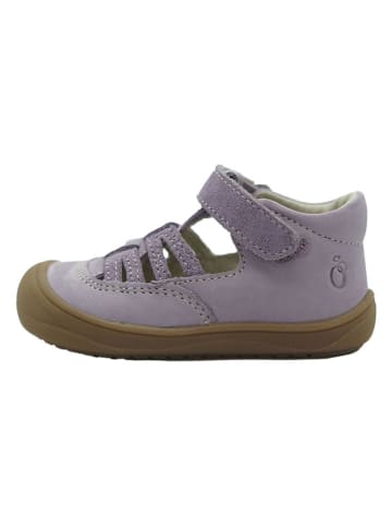 lamino Leren enkelsandalen paars