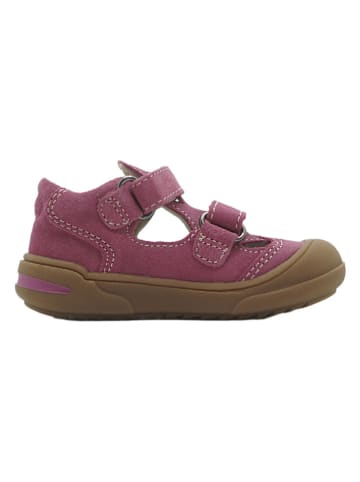 lamino Leren enkelsandalen paars