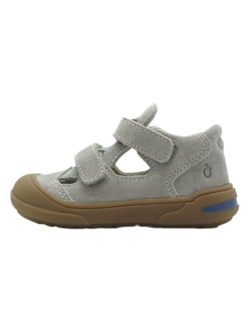 lamino Leren enkelsandalen grijs