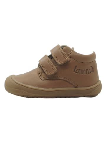 lamino Leren sneakers lichtbruin