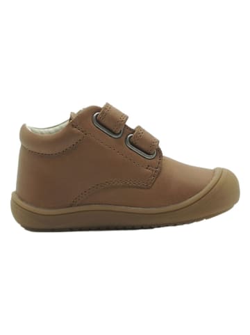 lamino Leren sneakers lichtbruin