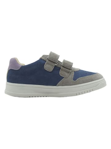 lamino Leder-Sneakers in Blau/ Grau