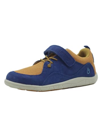 lamino Leren barefootschoenen donkerblauw/geel