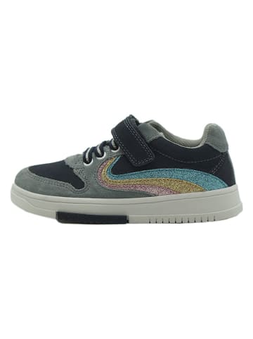 lamino Leder-Sneakers in Dunkelblau/ Hellblau
