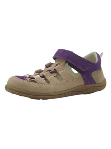 lamino Leder-Barfuß-Halbsandalen in Lila/ Beige