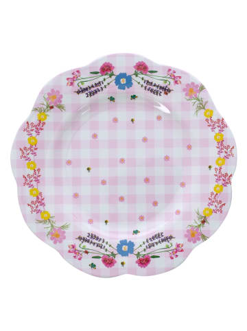 Overbeck and Friends Speiseteller ''Viola'' in Weiß/ Rosa - Ø 26 cm