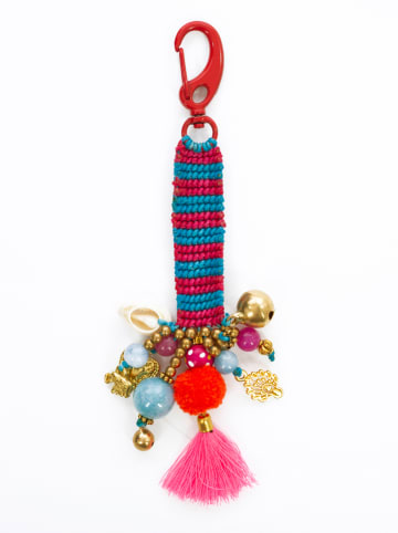 Overbeck and Friends Schlüsselanhänger ''Jacky'' in Türkis/ Rot - (L)15 cm