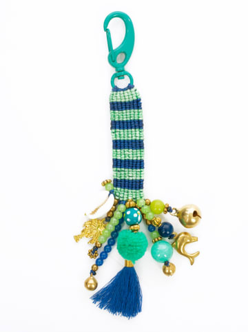 Overbeck and Friends Brelok "Jacky" w kolorze niebiesko-zielonym do kluczy - dł. 15 cm