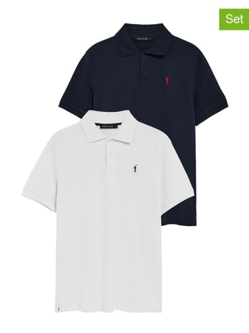 Polo Club 2-delige set: poloshirts donkerblauw/wit