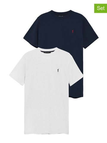 Polo Club 2er-Set: Shirts in Dunkelblau/ Weiß