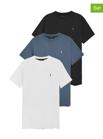 Polo Club 3er-Set: Shirts in Blau/ Weiß/ Schwarz