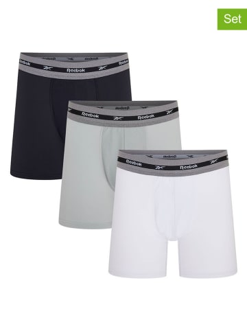 Reebok 3er-Set: Boxershorts "Bexley" in Grau/ Weiß/ Blau