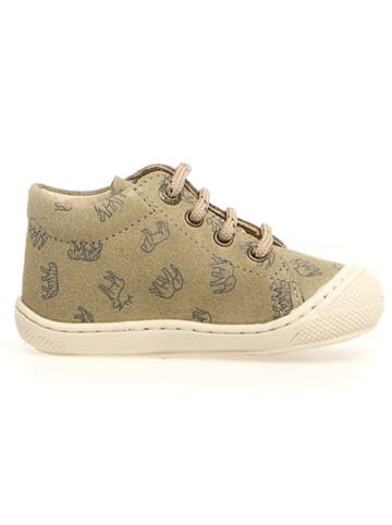 Naturino Skórzane buty "Cocoon" w kolorze khaki do nauki chodzenia