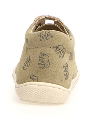 Naturino Skórzane buty "Cocoon" w kolorze khaki do nauki chodzenia